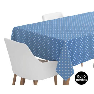 MANTEL DOTS AZUL NUBE ROLLO 1.2X5 M 1 UD