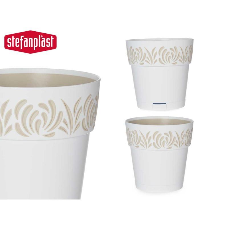 MACETA PLASTICO 15 CM GAIA BLANCA