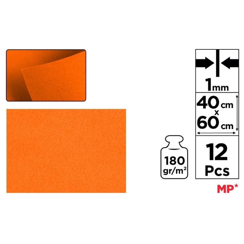 FIELTRO 40X60 CM COLOR NARANJA