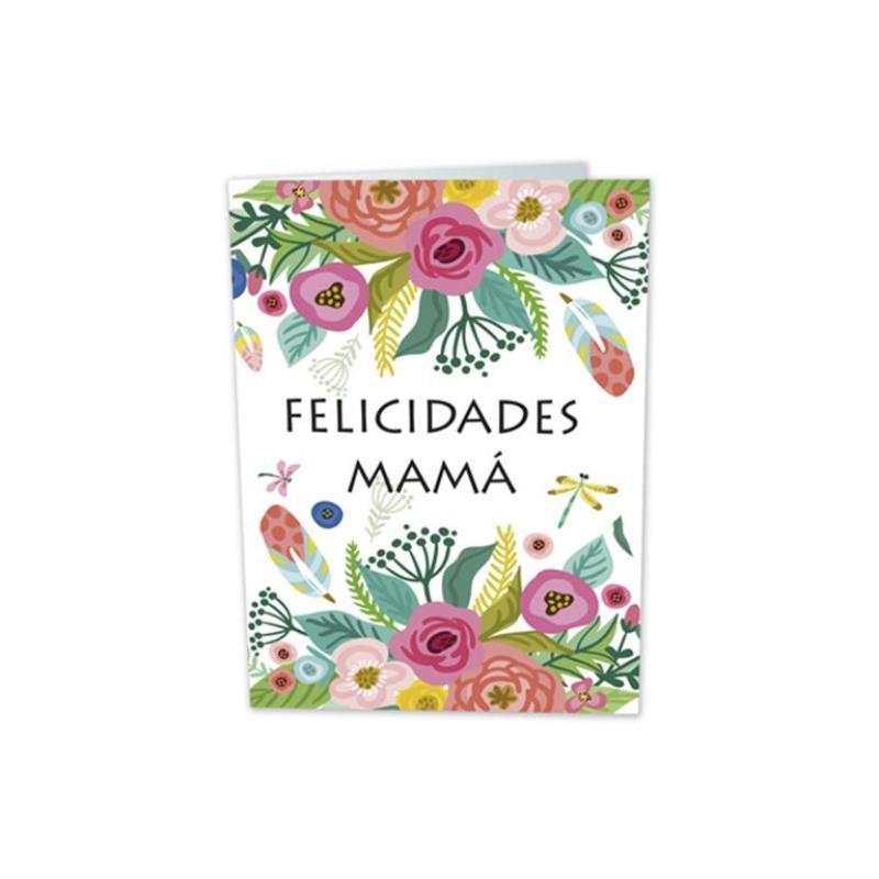 TARJETA CON SEMILLAS FELICIDADES MAMA