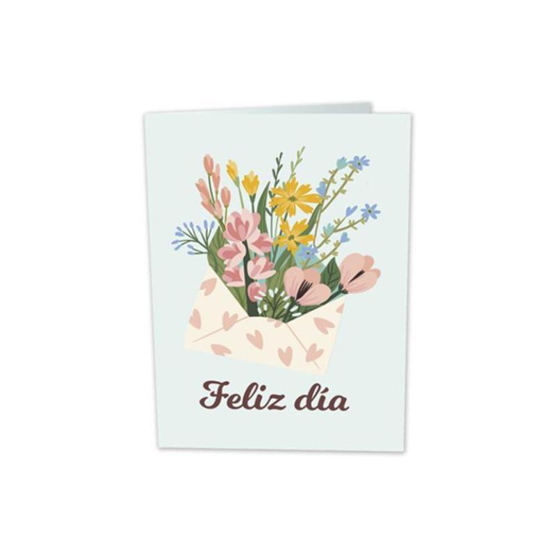 TARJETA CON SEMILLAS FELIZ DIA SOBRE