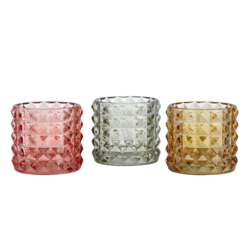 PORTAVELAS VIDRIO SURT EN 3 COLORES