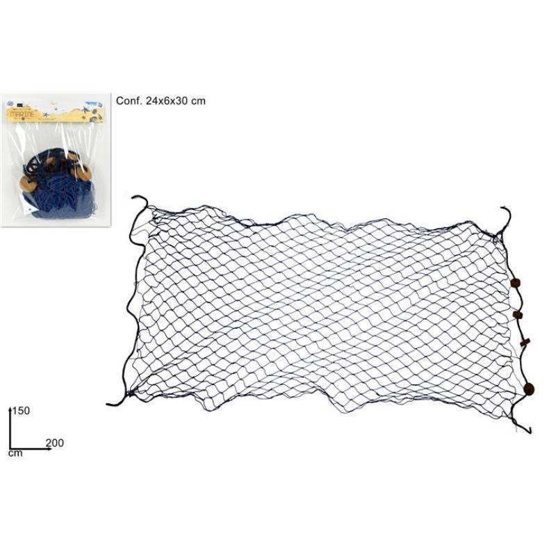 RED DE PESCA 150X200 CM DECORATIVO AZUL ART