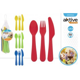 69SET 12 CUBIERTOS PLASTICO PICNIC COLORS 4