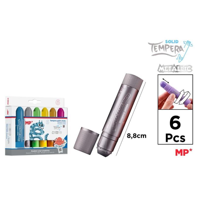 TEMPERA SOLIDA METALIZADA 6 UDS