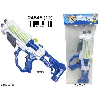 BOLSA PISTOLA AGUA ESPACIAL 49 CM 2 DISPAROS