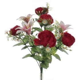 RAMO PEONIA LILIUM ROJO