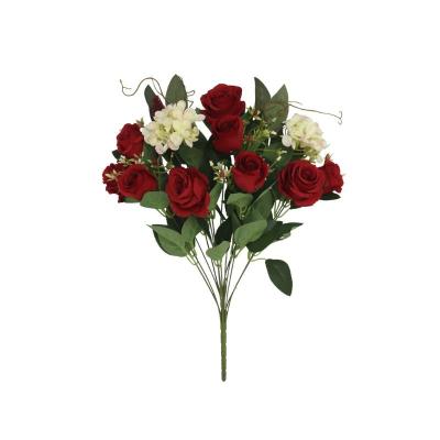 RAMO ROSAS HYDRANGEA X13-52 CM ROJO