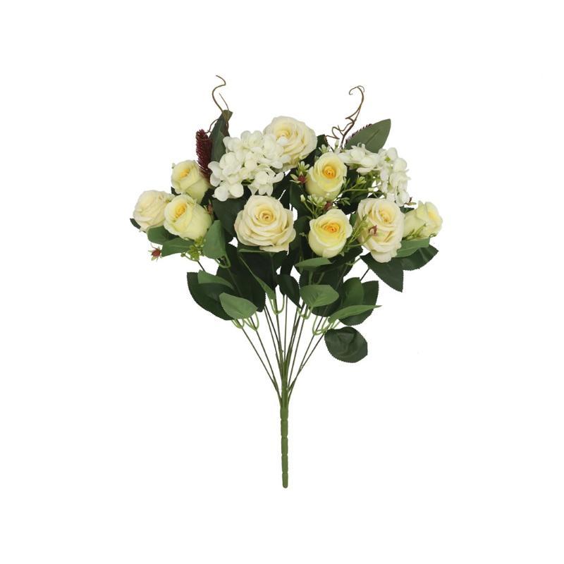RAMO ROSAS HYDRANGEA X13-52 CM CREMA