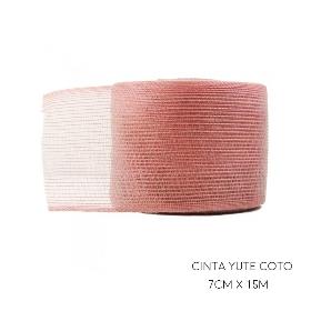 CINTA YUTE COTO 7 CM X 15 M ROSA