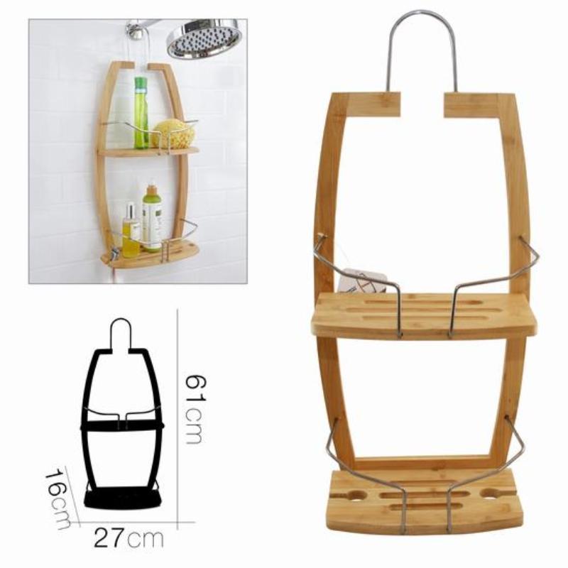 ESTANTERIA DE DUCHA BAMBU 27X16X61 CM