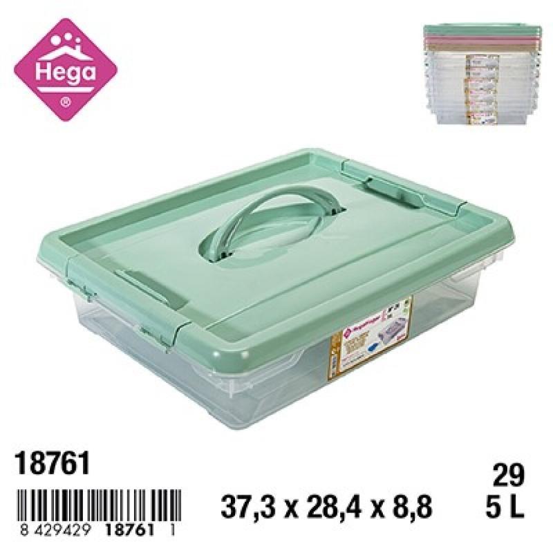 CAJA Nº 29 NEW BOX CON CIERRES Y ASA 5 L DISPONIBLE EN BEIG, ROSA Y VERDE