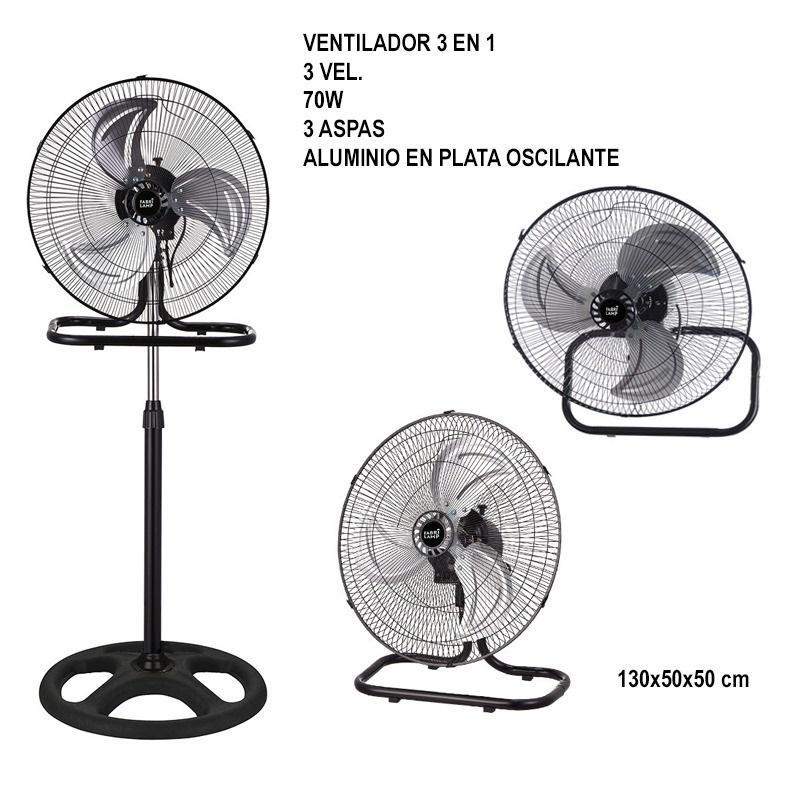 VENTILADOR 3 EN 1 RECIO NEGRO 50 D 3 VEL