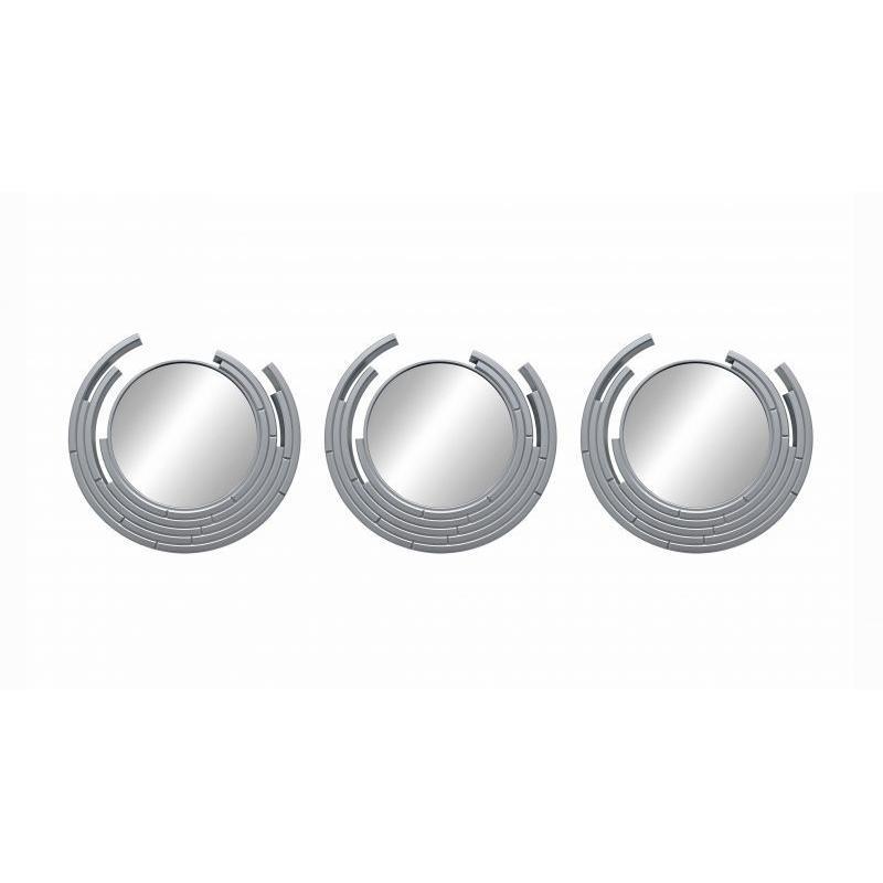 JGO. 3 ESPEJOS PLATA 25 CM.