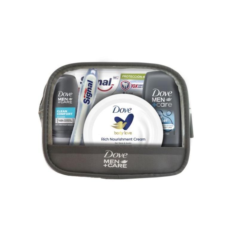 DOVE MINI NECESER MEN (GEL55+DEO50+CEPILLO DIENTES+DETRIF+CREMA 75)