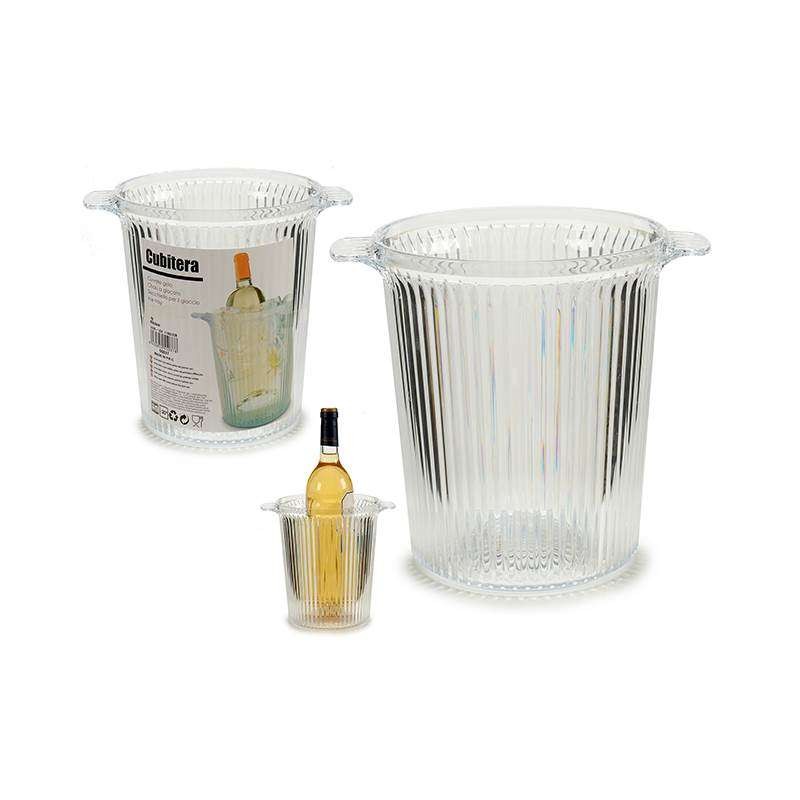 CUBITERA RAYADA PLASTICO TRANSPARENTE             