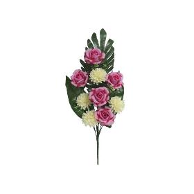 CONJUNTO ROSAS-MUM X9-52 CM FUCSIA
