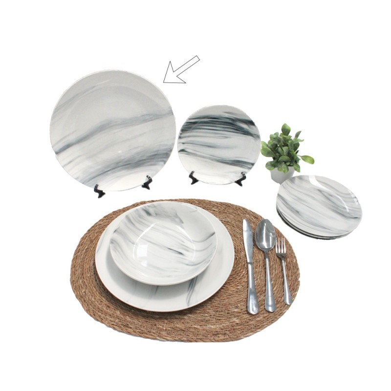 PLATO 26 CM MARMOL NEGRO