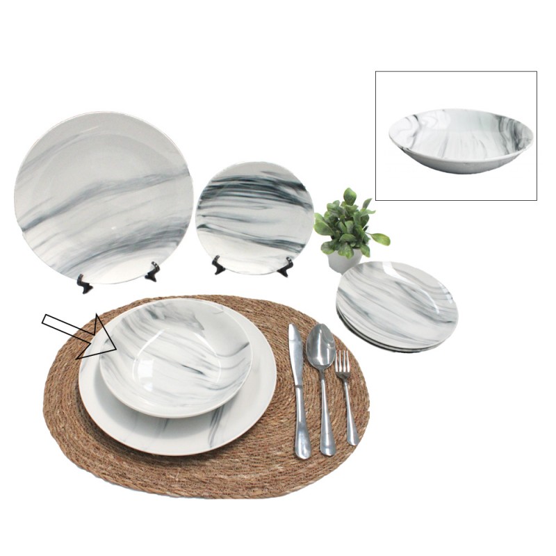 PLATO 20 CM MARMOL NEGRO
