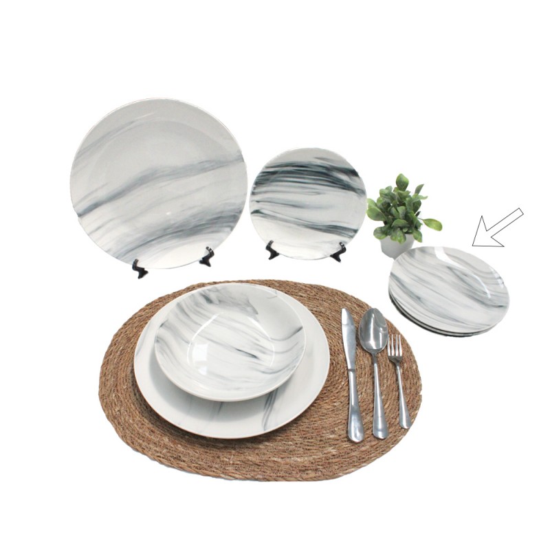 PLATO 19 CM MARMOL NEGRO
