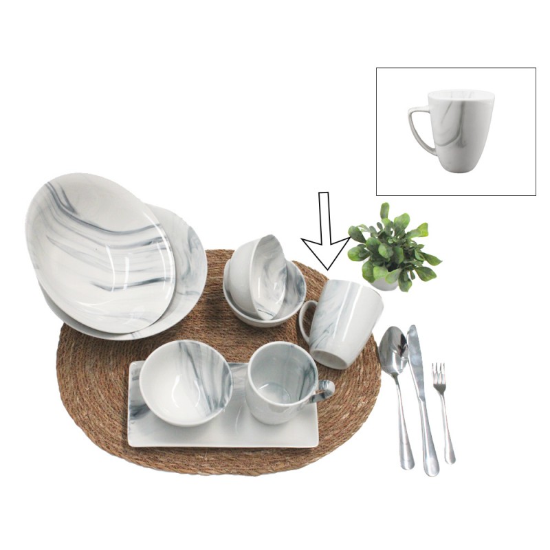 TAZA 33 CL MARMOL NEGRO