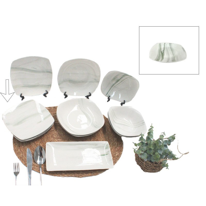 PLATO 20 CM CUADRADO MARMOL GRIS