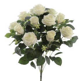 RAMO ROSAS Y CAPULLOS CREMA