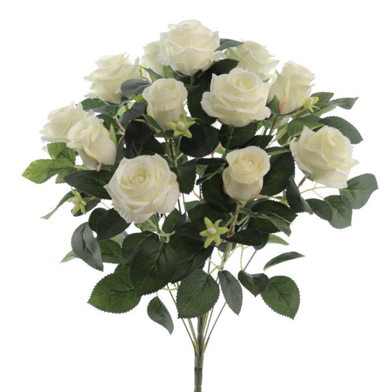 RAMO ROSAS Y CAPULLOS CREMA