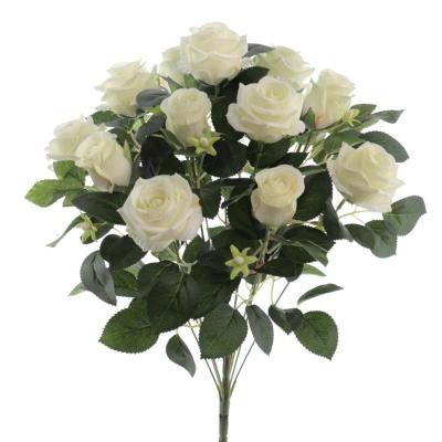 RAMO ROSAS Y CAPULLOS CREMA