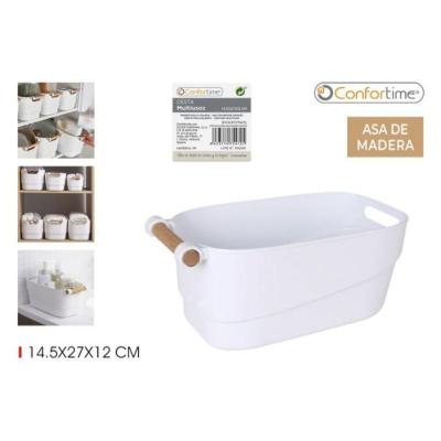 CESTA MULTIUSOS ASAS MADERA 14.5 X 27