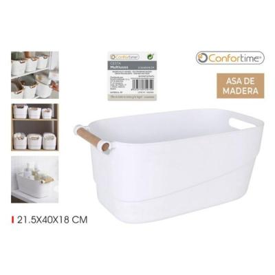 CESTA MULTIUSOS ASAS MADERA 21.5X40 CM