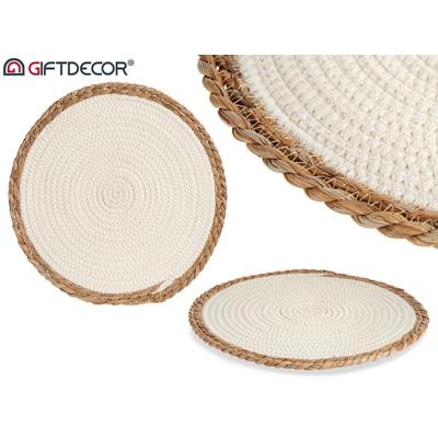TAPETE BLANCO BORDE NATURAL 35 CM