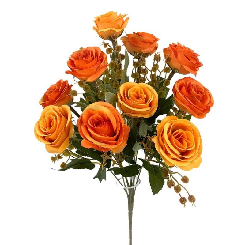 RAMO ROSITAS X10 NARANJA 40 CM
