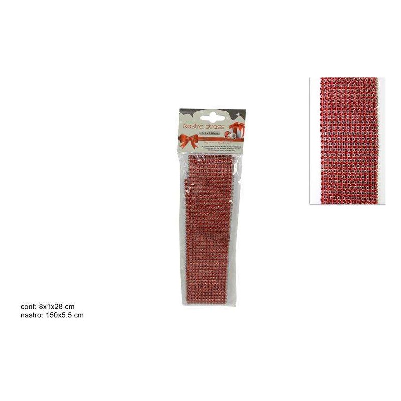 CINTA STRASS 5.5X150 CM ROJO