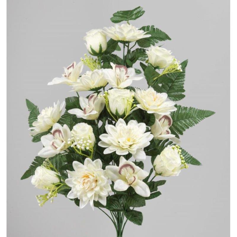 RAMO PALMA DAHLIA ORCHID X18 66 CM BLANCO