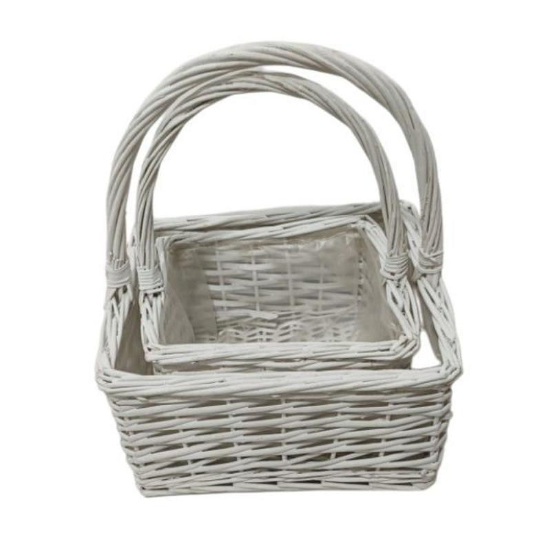SET 2 CESTAS MIMBRE 30*30*13 ASA 35 BLANCA