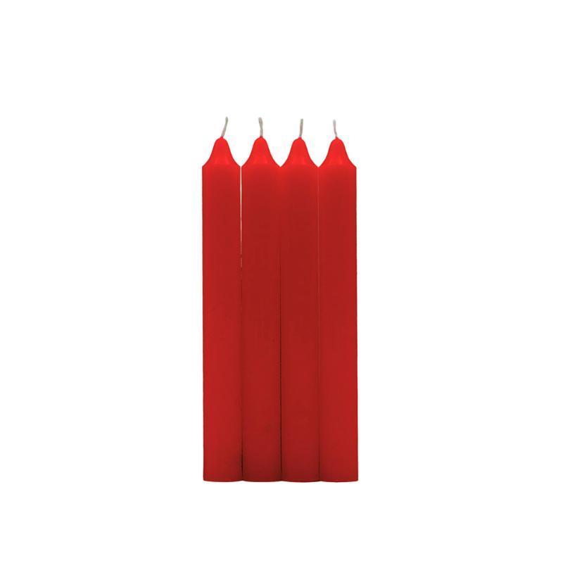 PACK 4 VELAS CILINDRICAS ROJAS