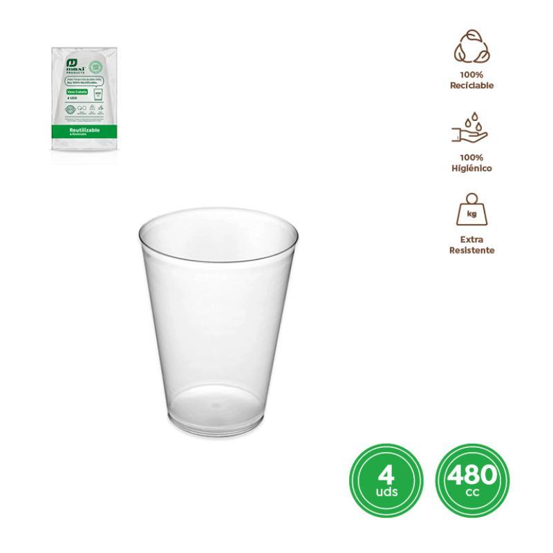 VASO CUBATA ANCHO REUTILIZABLE 480CC (16OZ) PP 4 UND.