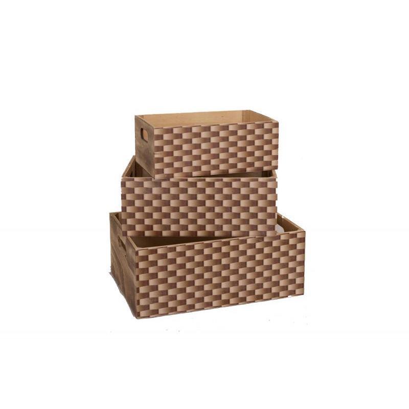 SET 3 CAJONES MADERA 38X28X15 CM.