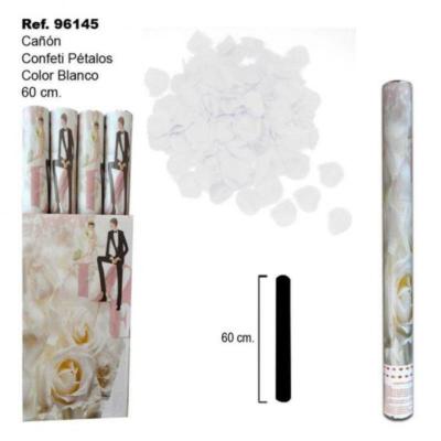 CAÑON CONFETI PETALOS BLANCOS 60 CM