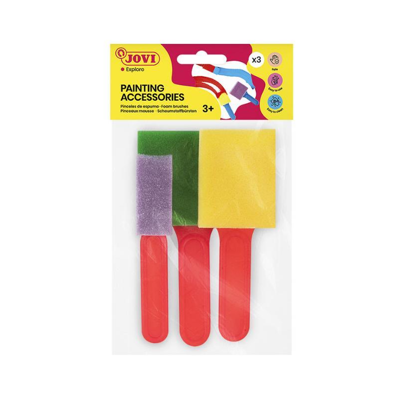 BOLSA COL 3 PINCELES GRNDS ESPUMA FORMAS DIVERSAS