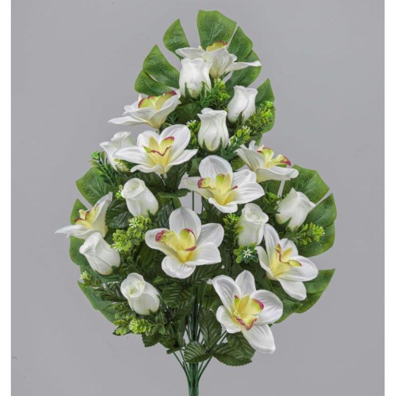 RAMO PALMA CAPULLOS ORCHID X 18 66 CM CREMA