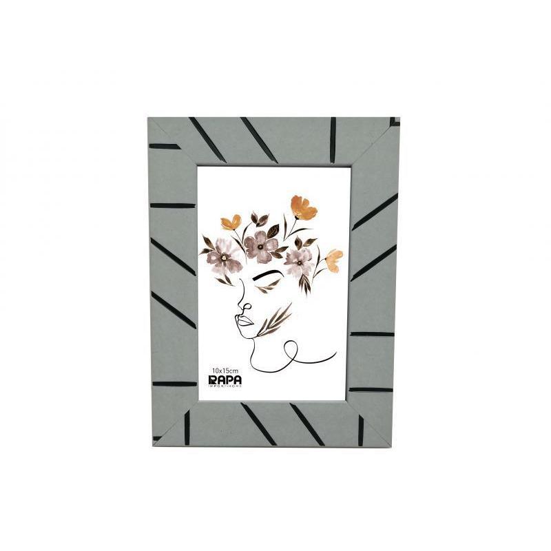 PORTAFOTO PVC 10X15 GRIS/NEGRO