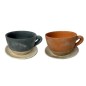 TAZA MACETERO C/PLATO EN 2 DEC 29*23*14 CM