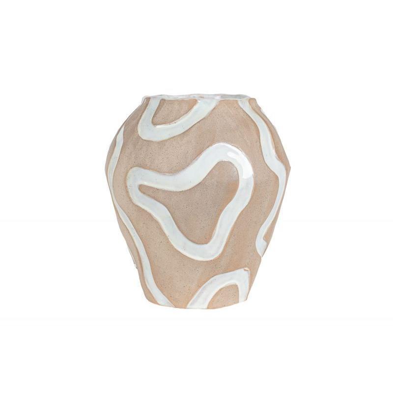 FLORERO PORCELANA 15X35 CM NAT/BLANCO