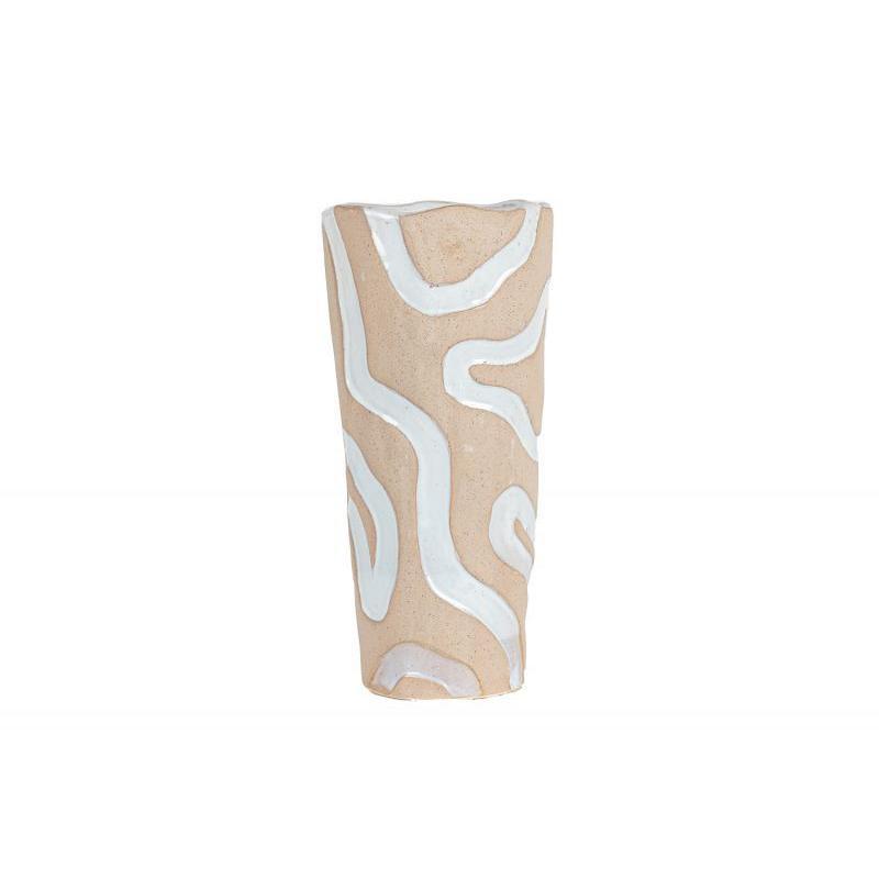 FLORERO PORCELANA 16*33 CM NAT/BLANCO