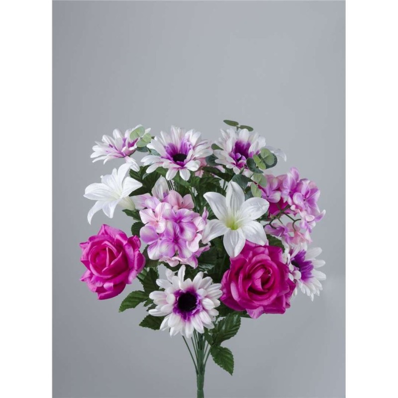 RAMO ROSA COMBI X18 55CM FUXIA                    