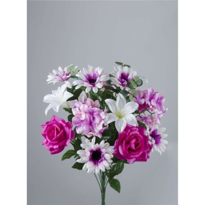 RAMO ROSA COMBI X18 55CM FUXIA                    