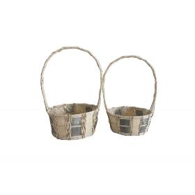 SET 2 CESTAS MIMBRE 28*13 CM  44