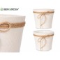 MACETERO TELA CON LAZO 18X16 CM BLANCO